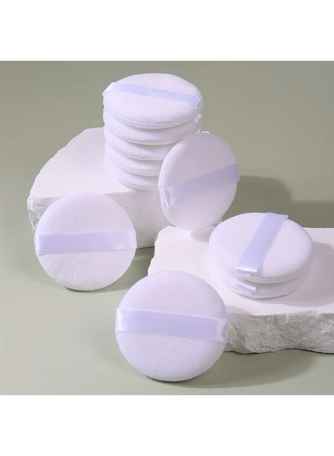20 حقيبة من مساحيق التجميل المستديرة البيضاء مادة PU محبة للماء خالية من العطور لجميع أنواع البشرة - Image 2