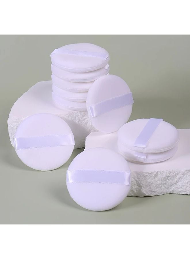 20 حقيبة من مساحيق التجميل المستديرة البيضاء مادة PU محبة للماء خالية من العطور لجميع أنواع البشرة - Image 4