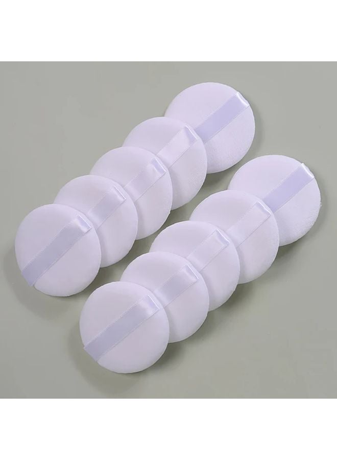 20 حقيبة من مساحيق التجميل المستديرة البيضاء مادة PU محبة للماء خالية من العطور لجميع أنواع البشرة - Image 3