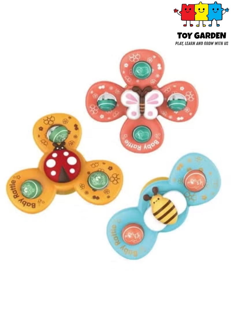 TOY GARDEN Baby Rattles Set with Suction Cup Spinner – Travel-Friendly Toy for Dining Table, Bathroom & More - Image 1