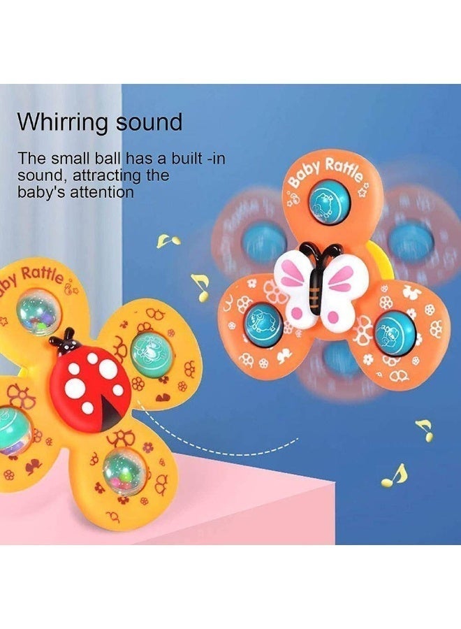 حديقة الألعاب مجموعة خراخيش للأطفال مع لعبة دوّارة بكوب شفط – لعبة مناسبة للسفر، طاولة الطعام، والحمام - Image 3