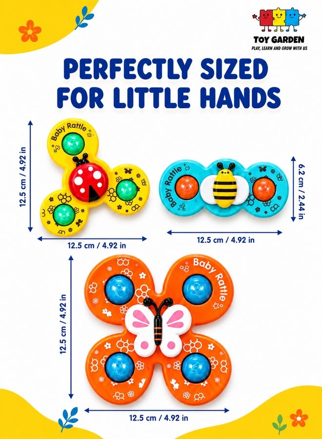TOY GARDEN Baby Rattles Set with Suction Cup Spinner – Travel-Friendly Toy for Dining Table, Bathroom & More - Image 4