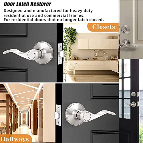 RO6G Satin Brushed Nickel Deadbolt Strike Plate Door Backplate 1" x 2 1/4" Round Corner (1-Pack) - Image 5