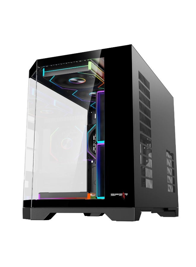 Spear Pc صندوق الألعاب DOST 60 MINI MICRO-ATX مع 6 مراوح ARGB وجهاز تحكم عن بعد باللون الأبيض يدعم مبرد 360 مم - Image 5