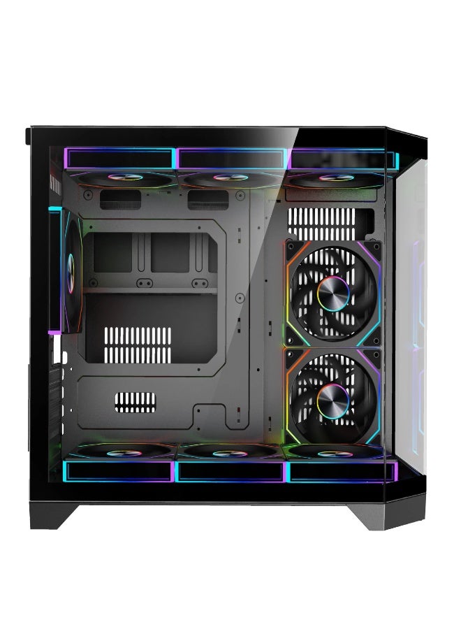 Spear Pc صندوق الألعاب DOST 60 MINI MICRO-ATX مع 6 مراوح ARGB وجهاز تحكم عن بعد باللون الأبيض يدعم مبرد 360 مم - Image 4