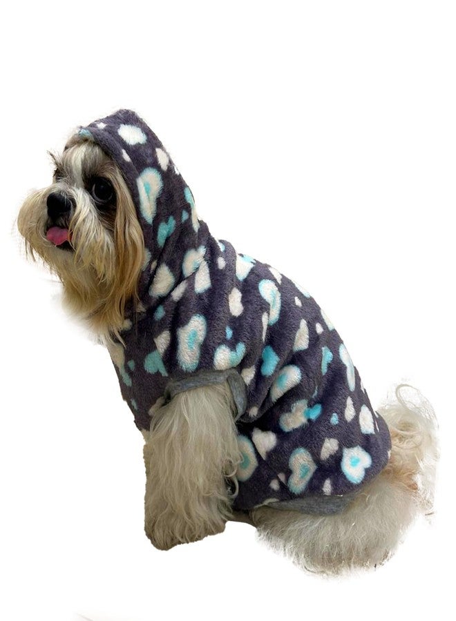 Lulala Plush Dog Pullover, Polka Dot Pattern, Navy Blue and Teal (only for Puppies and Kitten)(8INCH) - Image 1