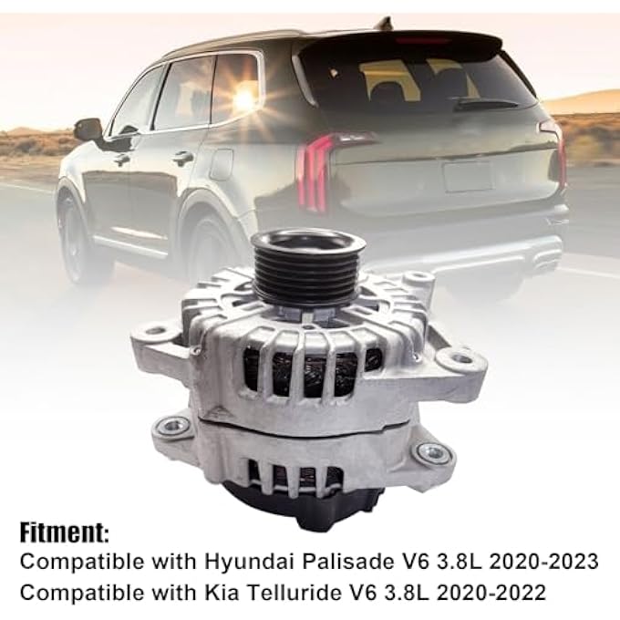 BABERGOU 13.5V 180AMP Alternator replace 37300-3L060 373003L060 Compatible with Hyundai Palisade 3.8L 2020-2023 Compatible with Kia Telluride 3.8L 2020-2022 - Image 3
