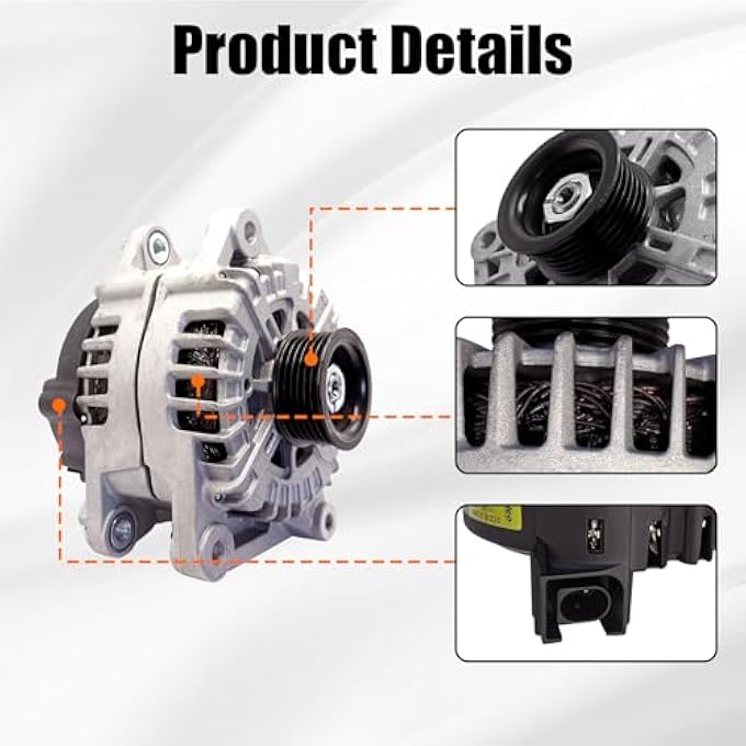 BABERGOU 13.5V 180AMP Alternator replace 37300-3L060 373003L060 Compatible with Hyundai Palisade 3.8L 2020-2023 Compatible with Kia Telluride 3.8L 2020-2022 - Image 4