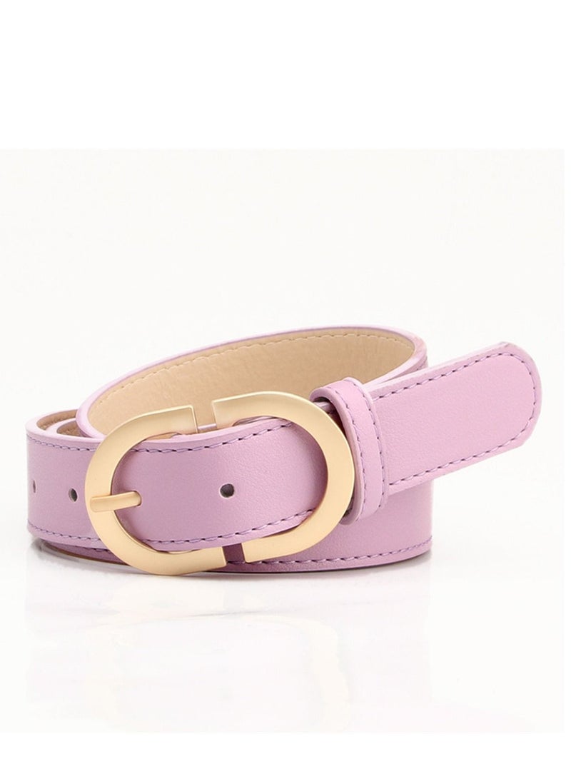 Loquat Ladies With A Jacket Simple Waist PU Leather Belt 105cm Purple