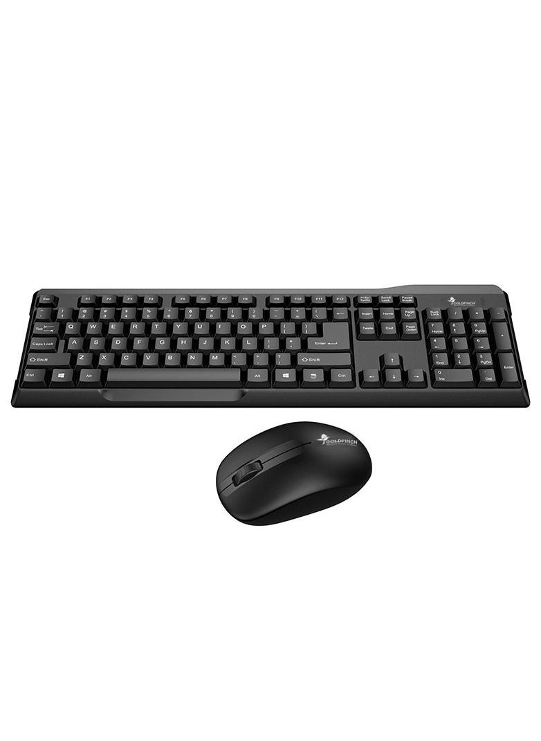 Goldfinch - Goldfinch Wireless Keyboard & Mouse Combo, 2.4 GHz Nano USB Receiver, Full Size, Island Key Design, Left or Right Hand, 1200 DPI Optical Mouse, Black - Image 1