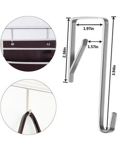 Oasisgalore 12 Pack Adjustable Over The Door Hooks,Stainless Steel Door Hooks  for Clothes, Hats, Keys, Bags.  - Image 2