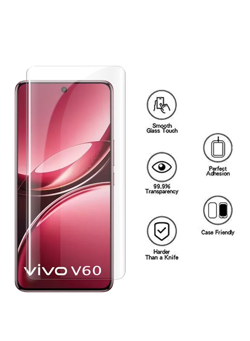 Vivo V60 5g Premium Tempered Glass Design For Vivo V60 5g | Smartphone Advanced Border Less Full Edge To Edge UV Screen Protector And Easy Installation Kit - Image 3