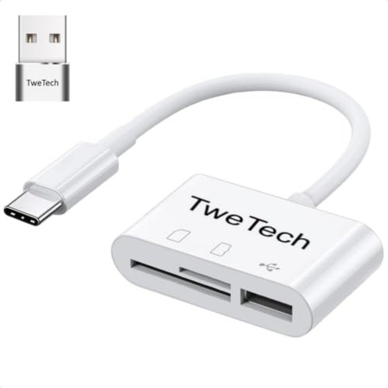 Micro SD Card Reader, SD Card Adapter, USB C Card Reader Adaptor OTG, Memory SD/Micro SD/TF/SDXC/SDHC/MMC, for USB and Type C Phone Tablet Laptop, iPhone iPad iMac MacBook, Samsung Android - Image 1
