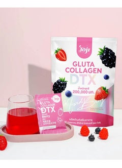 JOJI Joji Gluta Collagen DTX Mixed Berry | 200,000mg Collagen & Glutathione | Skin Brightening & Detox | 10 Sachets (20g Each) - 200g  - Image 2