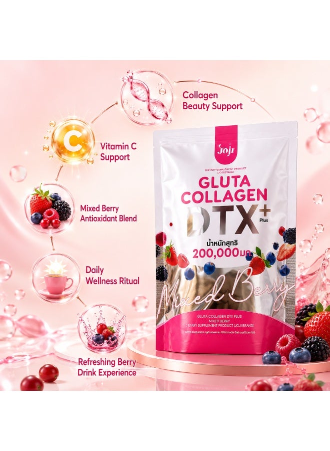 JOJI Gluta Collagen DTX Mixed Berry | 200,000mg Collagen & Glutathione | Skin Brightening & Detox | 10 Sachets (20g Each) - 200g - Image 4