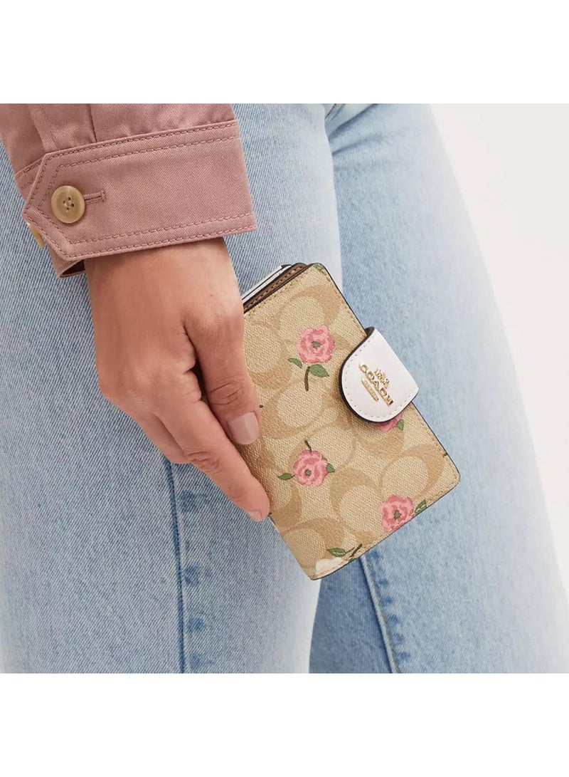 coachoutlet COACH Women’s Signature Floral Rose Medium Corner Zip Wallet CR968 - Image 3