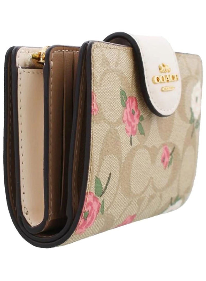 coachoutlet COACH Women’s Signature Floral Rose Medium Corner Zip Wallet CR968 - Image 2