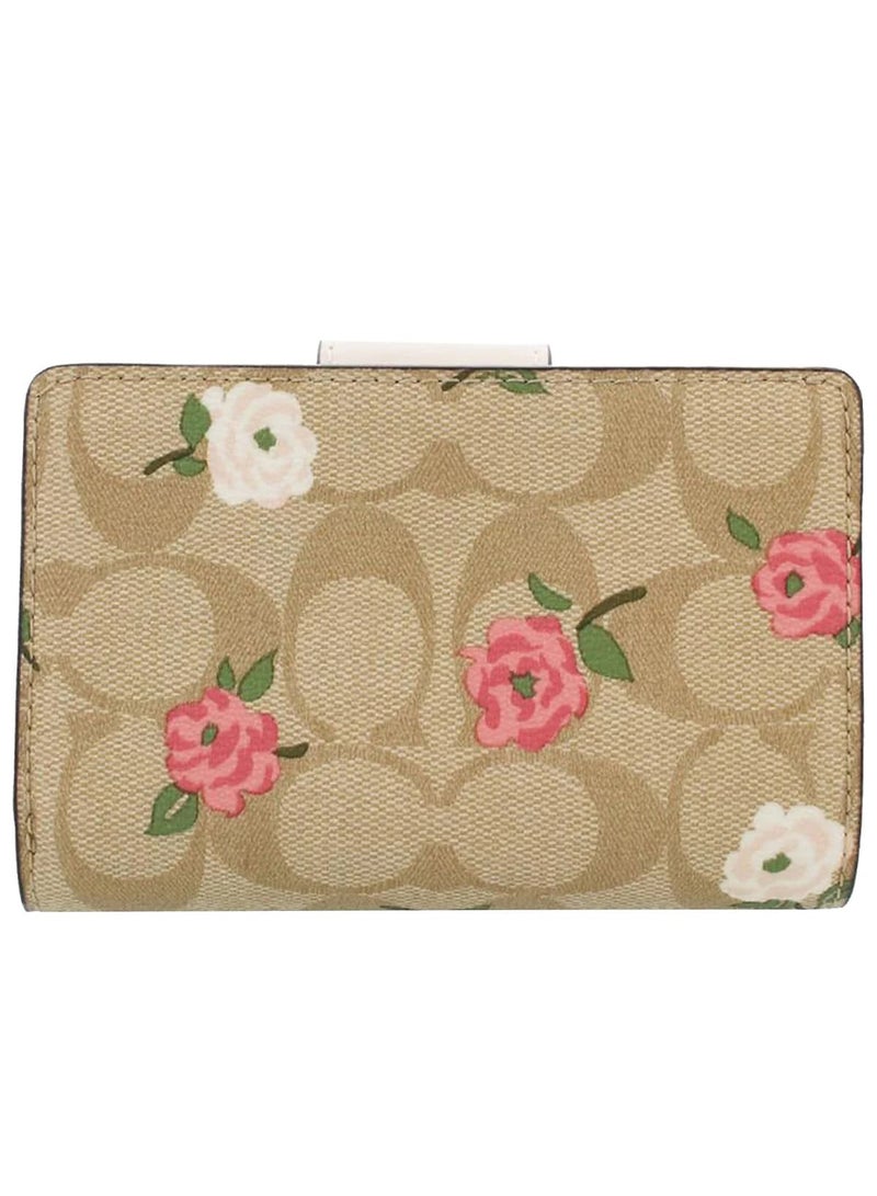 coachoutlet COACH Women’s Signature Floral Rose Medium Corner Zip Wallet CR968 - Image 5