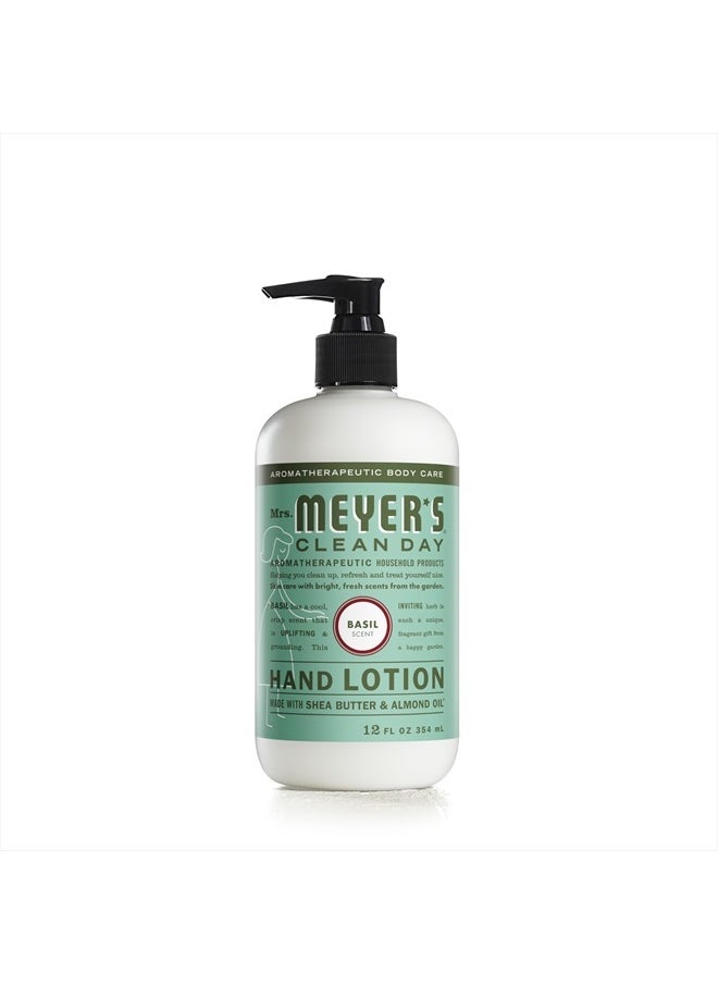 Mrs. Meyer's Clean Day Hand Lotion for Dry Hands, Non-Greasy Moisturizer Made with Essential Oils, Basil, 12 oz  - Image 1