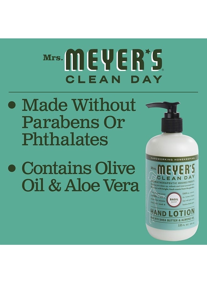 Mrs. Meyer's Clean Day Hand Lotion for Dry Hands, Non-Greasy Moisturizer Made with Essential Oils, Basil, 12 oz  - Image 3