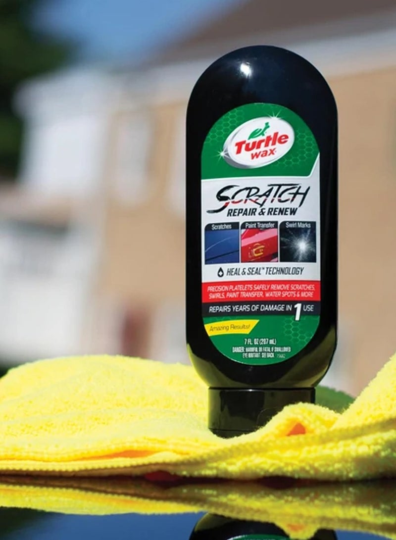 TurtleWax Turtle Wax Scratch Repair & Renew 207ml Car Scratch Remover Polish, Paint Scratch Repair Compound, Swirl Mark Remover, Paint Transfer Remover, Water Spot Remover, Car Paint Restorer, Surface Polish, Car Detailing Scratch Repair Cream . - Image 4