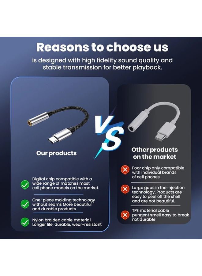 كابل محول من Black Type C إلى 35mm لتوصيل صوت مساعد لراديو السيارة وسماعات الرأس - Image 5