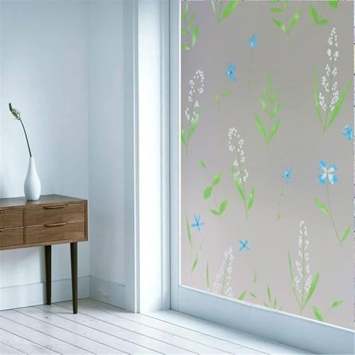 LIVECOOL Privacy Glass Frosted Window Film Heat Blocking Static Cling Frosting Window Film for Bathroom Home Office, (12 X 24 Inch, Blk Iris) - Image 2