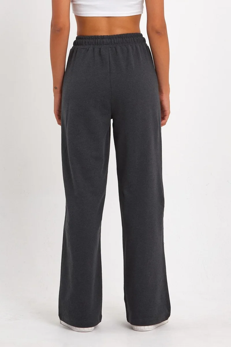 mmetalic Black-Navy Blue-Anthracite Women's Seasonal Casual Wide Leg Side Pocket 3-Pack Sweatpants