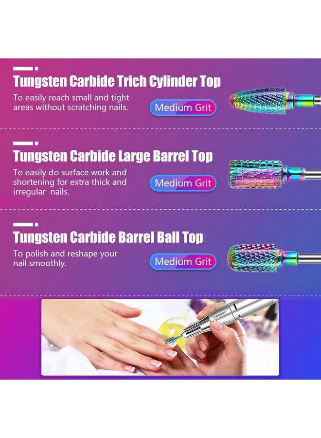 Depvko 30Pcs Nail Drill Bits3/32 Inch Ceramic Drill Bits For Nails Sets Acrylic Diamond Cuticle Efile Carbide Remover Bits For Home Salon Acrylic Gel Nail Manicure Pedicure Tools(Come With 3 Cases) - Image 5