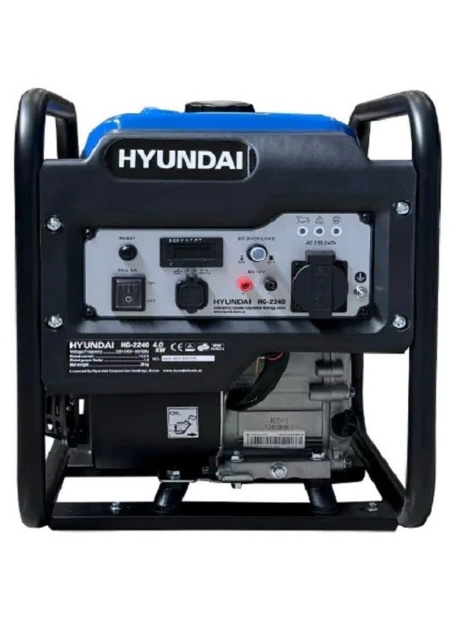 HYUNDAI Portable Inverter Generator 4KW 223cc Petrol Generator 220-240V OHV 4-Stroke Silent Power for Home Backup Camping Hyundai HG-2240 - Image 4