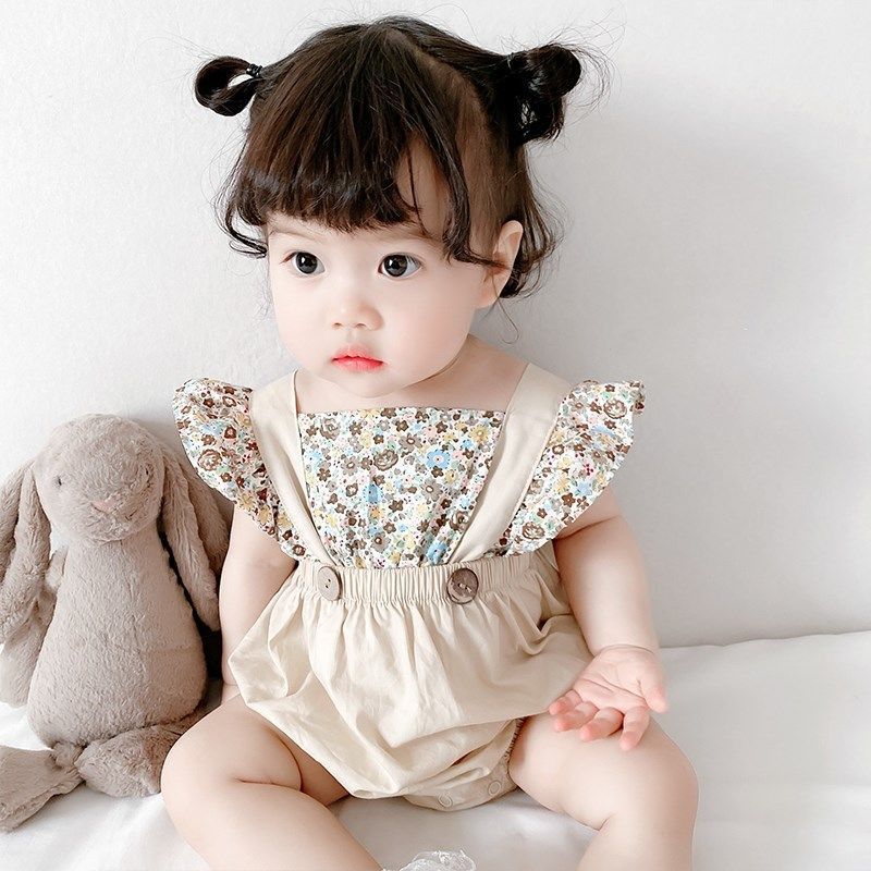 Baby'S Wrap Fart Clothes Clothes Sling Western Style Baby Girl Princess Super Cute Western Style Sleeveless Triangle Ha-Ha Clothes - Image 1