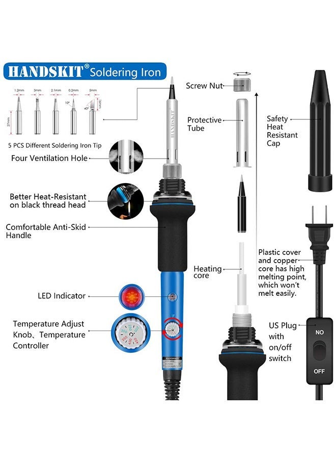 NIBEMINENT 15-Piece Adjustable Temperature Soldering Iron Tool Kit Multicolour - Image 2