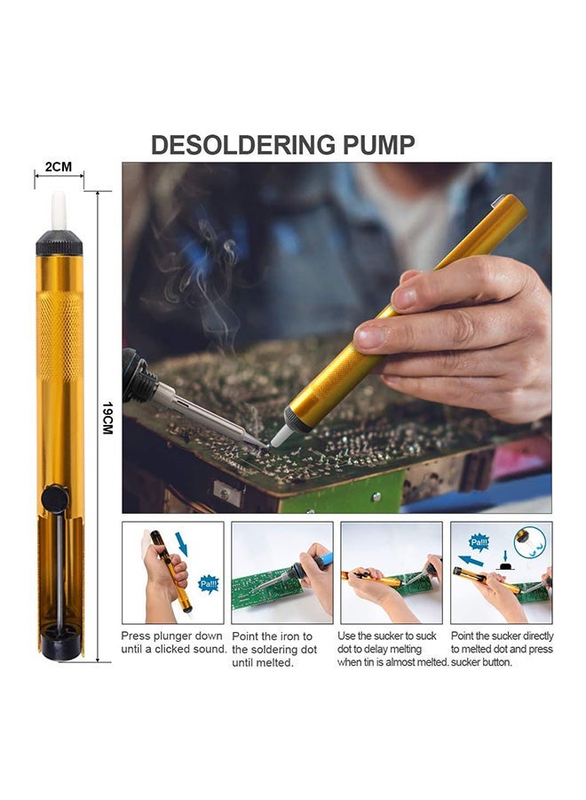 NIBEMINENT 15-Piece Adjustable Temperature Soldering Iron Tool Kit Multicolour - Image 4