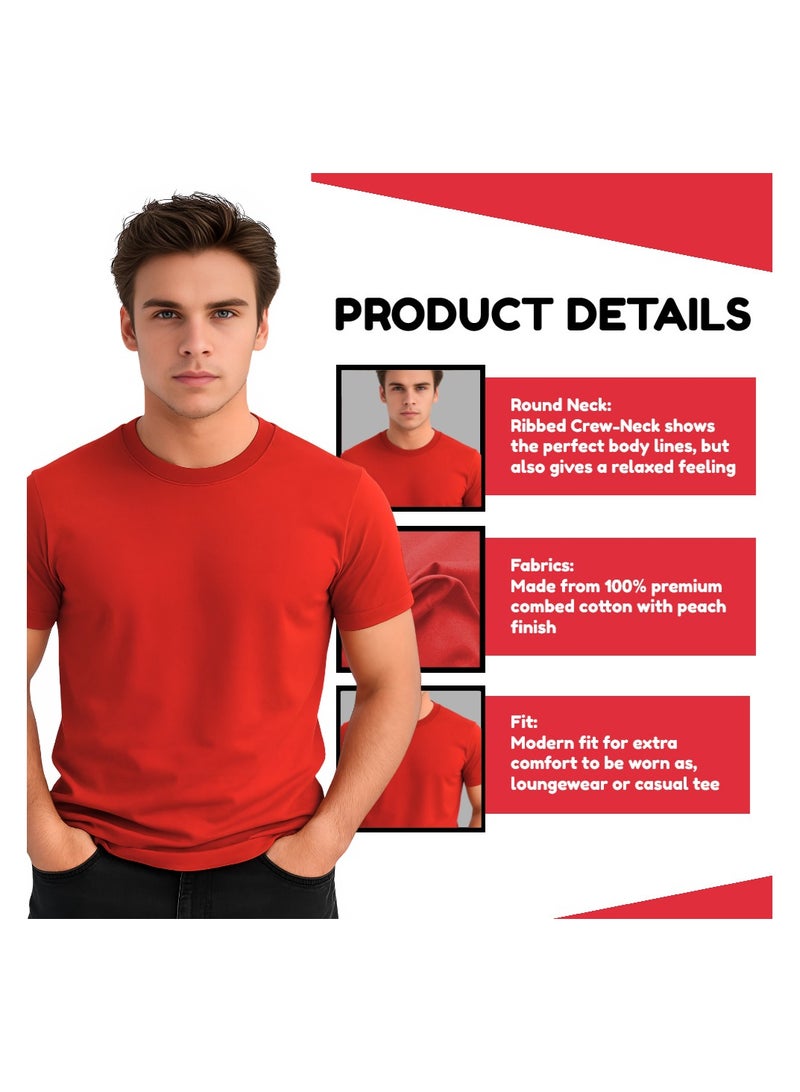 برينت شوب فور مي تي شيرت رجالي برقبة مستديرة للكبار 170 جرامًا في المتر المربع من القطن الخالص الألوان الأساسية - Image 3