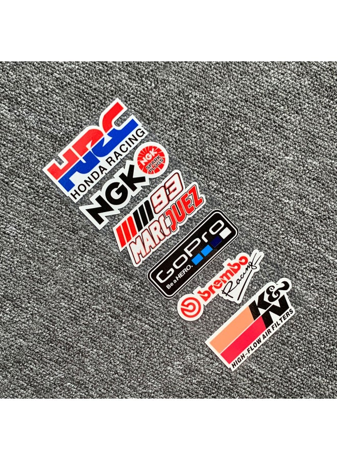 Waterproof Sunscreen Reflective Car Sticker Sponsor Motorcycle Sticker Helmet Sticker Electric Car Motorcycle Change Decoration-Color:#08 Reflective Stickers-Size:Default Items - Image 1