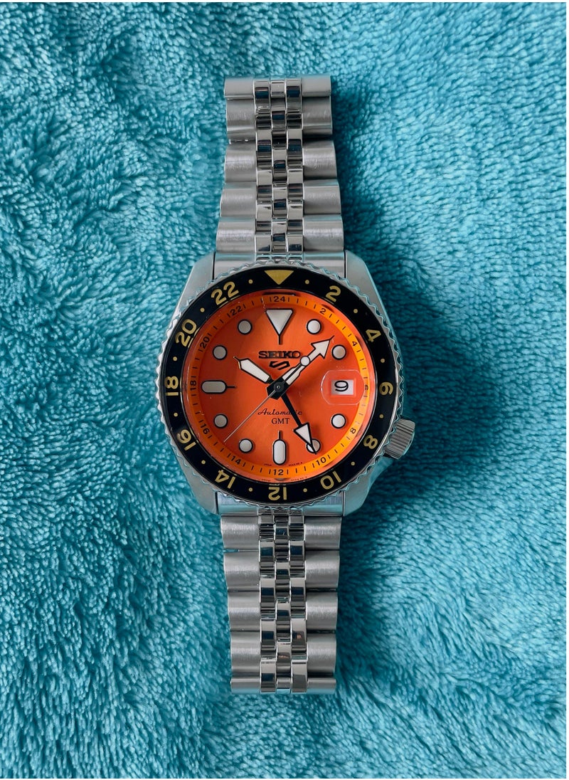 Seiko - Seiko Men's Sports Orange Dial GMT Watch SSK005K1 - Image 1