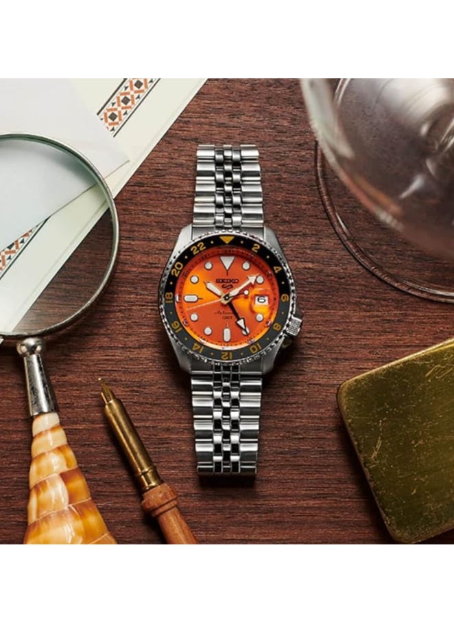 Seiko - Seiko Men's Sports Orange Dial GMT Watch SSK005K1 - Image 1