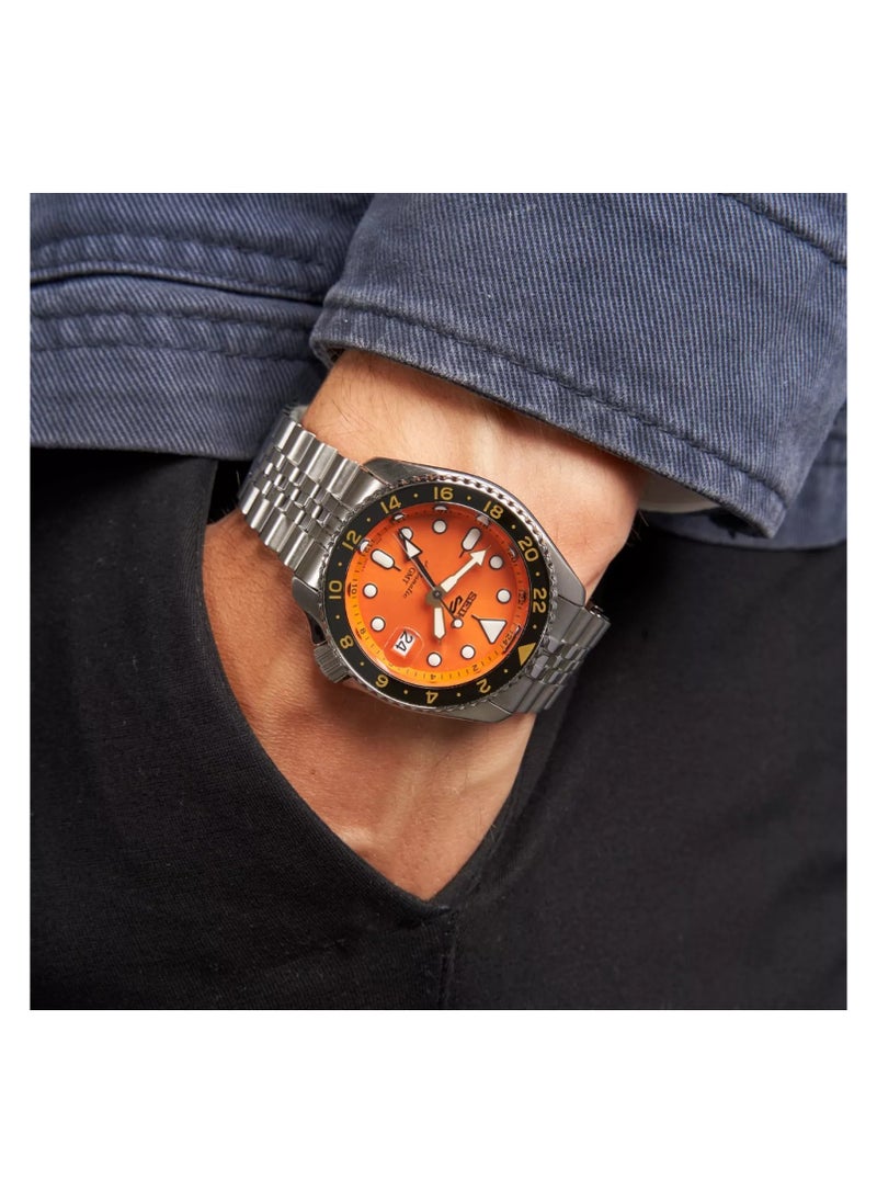 Seiko - Seiko Men's Sports Orange Dial GMT Watch SSK005K1 - Image 1