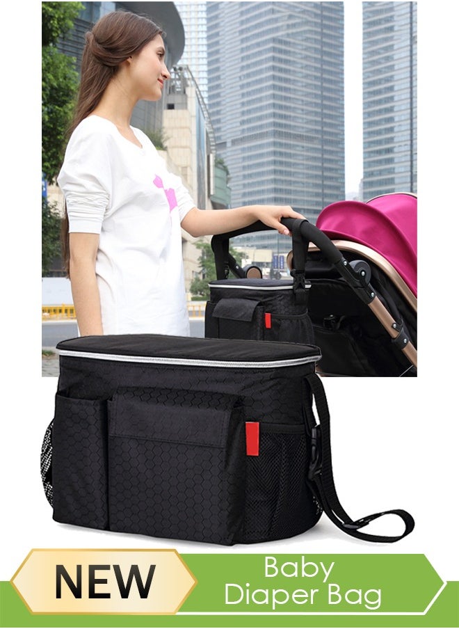 Generic - Baby Diaper Bag,Diaper Bag Backpack 420D Nylon with waterproof and thermal insulation function for Hospital and Weekender Travel, Functional Baby Bag Newborn Baby Essential-Black - Image 1