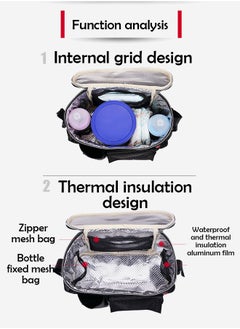 Generic Baby Diaper Bag,Diaper Bag Backpack 420D Nylon with waterproof and thermal insulation function for Hospital and Weekender Travel, Functional Baby Bag Newborn Baby Essential-Black  - Image 4