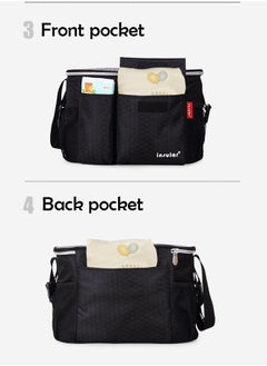 Generic Baby Diaper Bag,Diaper Bag Backpack 420D Nylon with waterproof and thermal insulation function for Hospital and Weekender Travel, Functional Baby Bag Newborn Baby Essential-Black  - Image 5