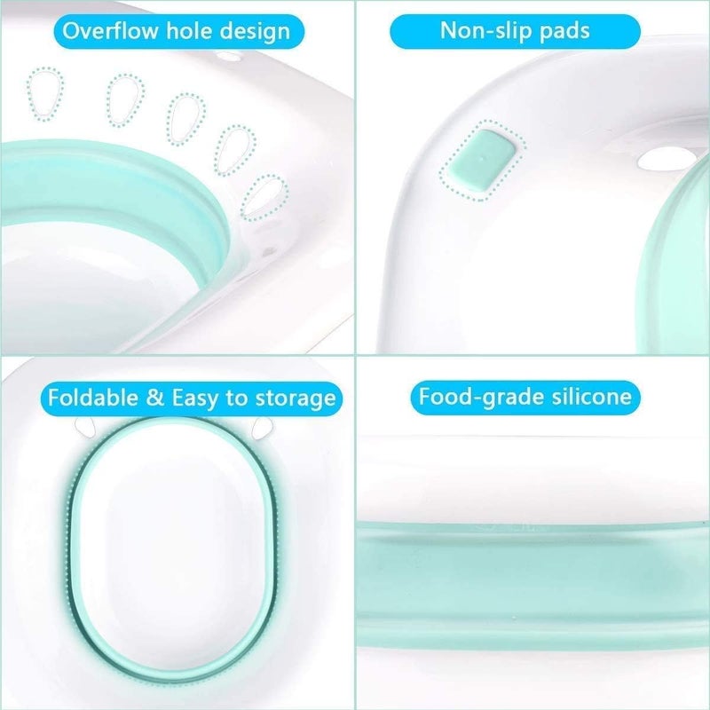 Delfino Sitz Bath for Toilet, Sitz Bath Basin Portable Bidet for Pregnant Women, Hemorrhoids Treatment, Perineal Episiotomy Recovery, the Elderly, Postpartum Care, Patients - Image 4