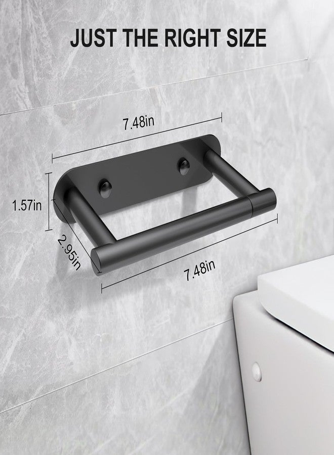 SetSail حامل ورق المرحاض SetSail لاصق أو مثبت بالبراغي باللون الأسود غير اللامع لحامل ورق المرحاض المثبت على الحائط من الفولاذ المقاوم للصدأ لملحقات الحمام - Image 2