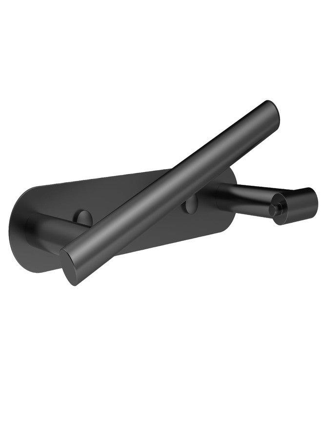 SetSail حامل ورق المرحاض SetSail لاصق أو مثبت بالبراغي باللون الأسود غير اللامع لحامل ورق المرحاض المثبت على الحائط من الفولاذ المقاوم للصدأ لملحقات الحمام - Image 1