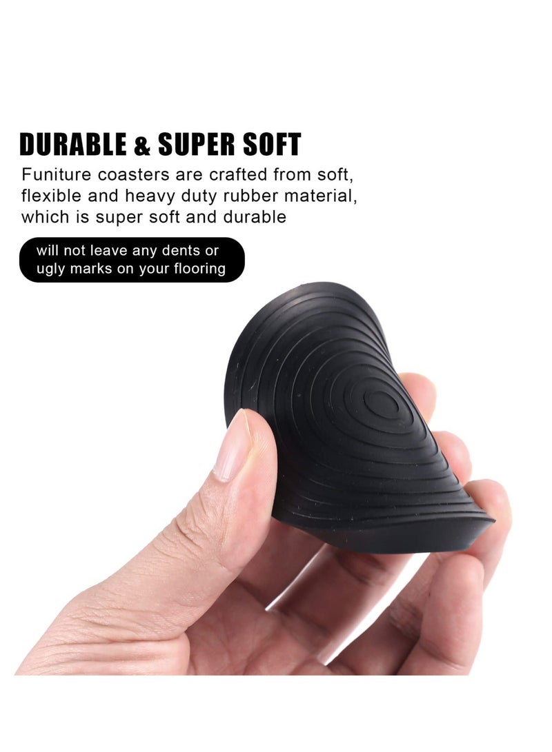 Round Sofa Non Slip Mat, 2.5inch Rubber Furniture Pads Slip,Premium for Hardwood Floors, Leg Protectors (Black,4 PCS) - Image 3