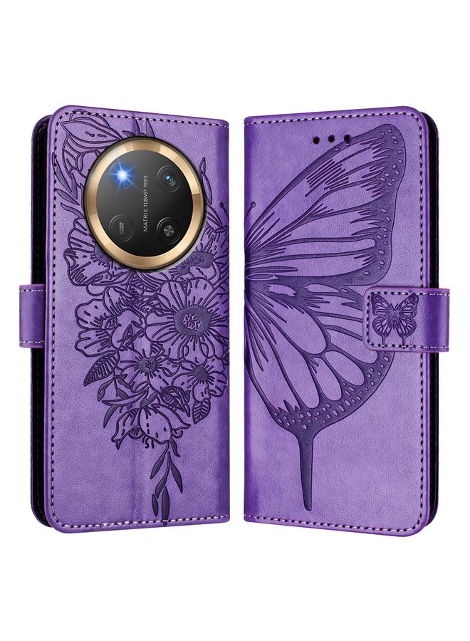 S-TOP Case For Honor X9C 5G Global Embossed Butterfly Leather Phone Case - Image 2