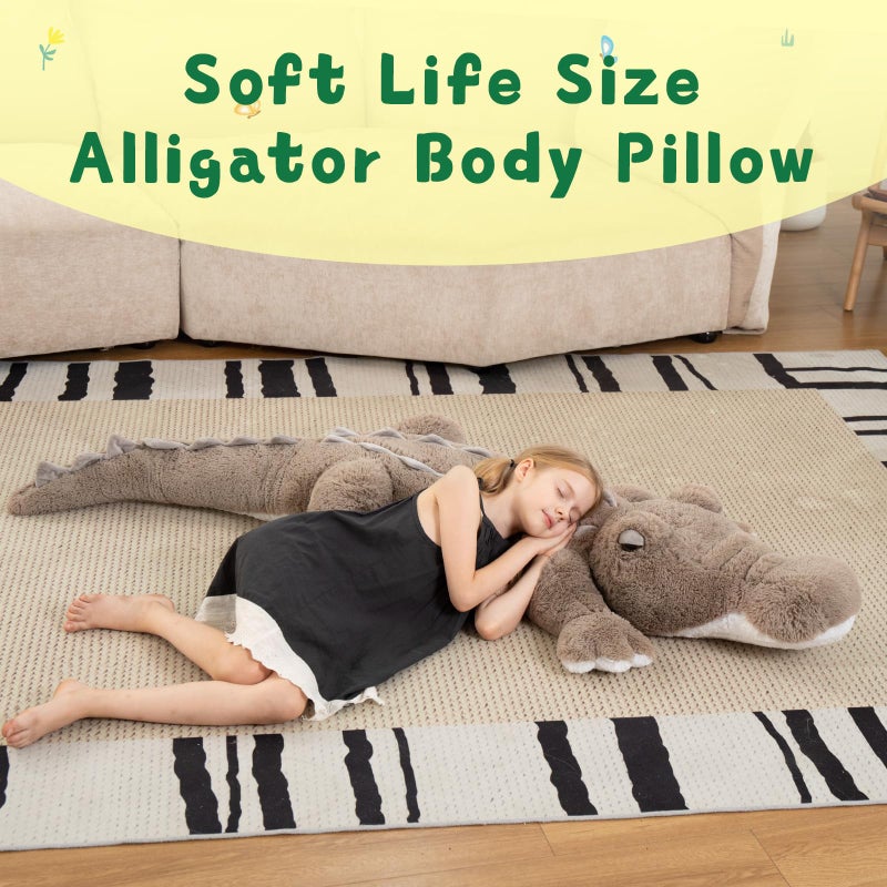 MorisMos Giant Alligator Stuffed Animal 67inch Soft Large Alligator Plush Toy Big Stuffed Crocodile Gifts for Kids Boys Girls - Image 3