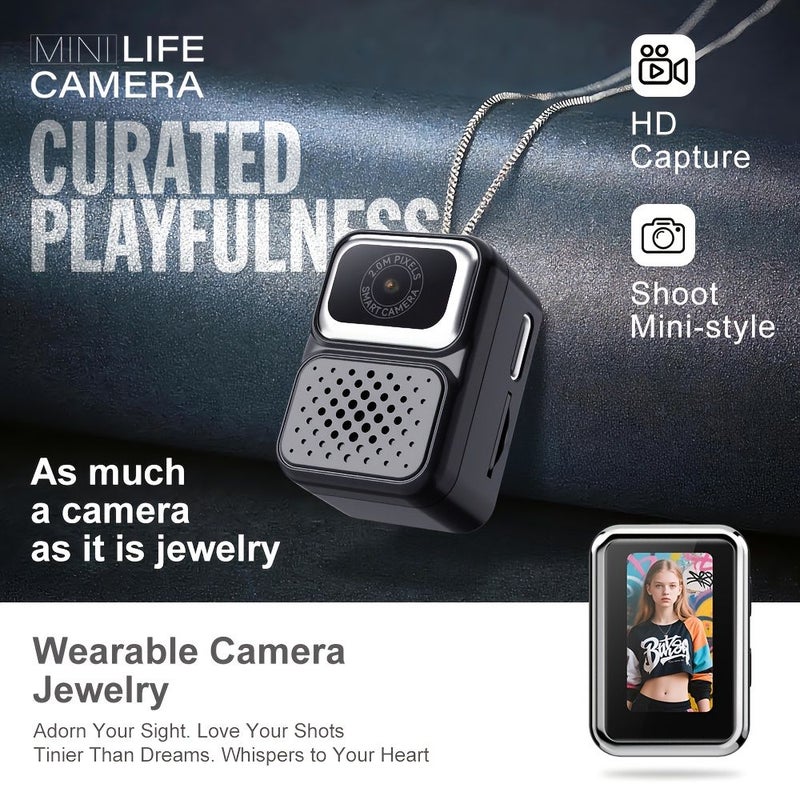 Silvery Hands Free Wearable Camera Necklace With HD Video 16MP Photo And Motion Tracking - Image 1