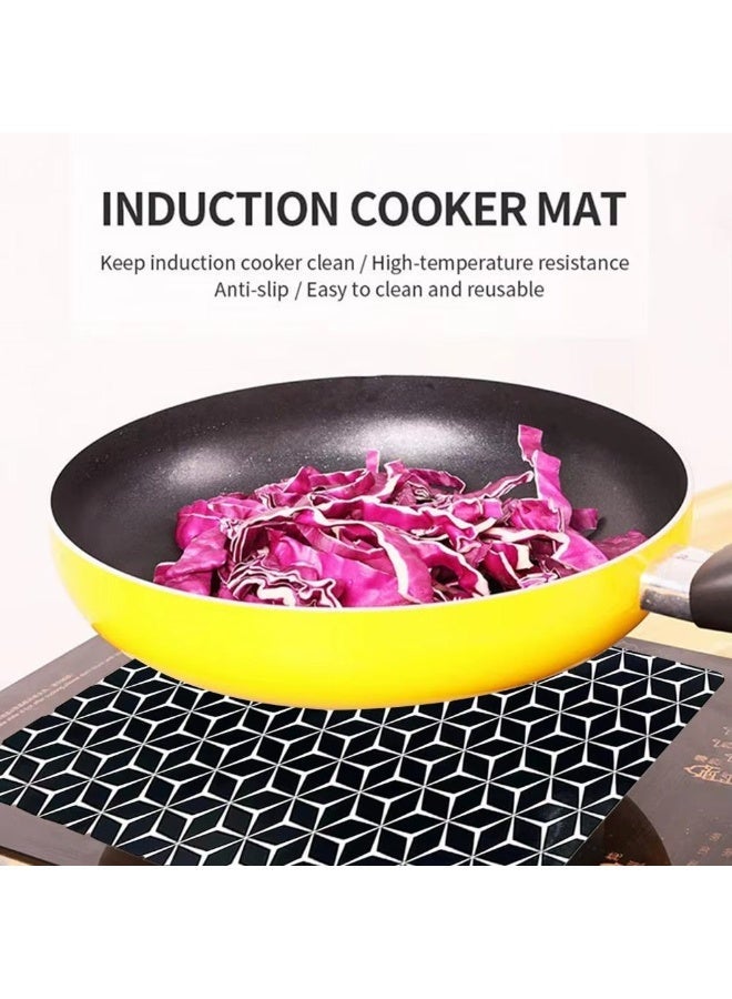 Silicone Induction Cooktop Mat - Protective Heat Resistant Cover for Electric Stoves - Anti-Scratch & Non-Slip - Multipurpose Grill Mat & Oven Liner - Easy to Clean (Pack of 2) - Image 2