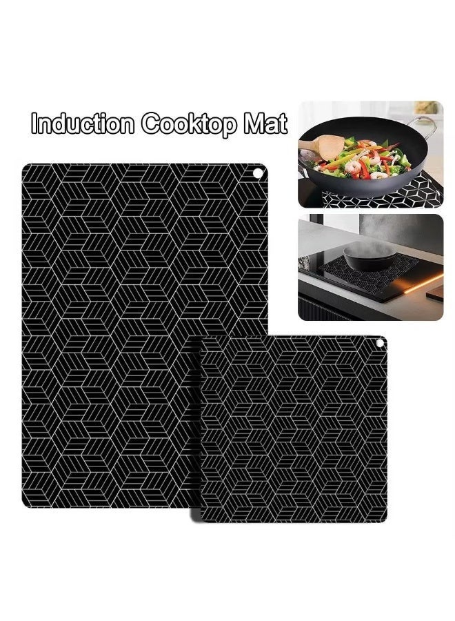 Silicone Induction Cooktop Mat - Protective Heat Resistant Cover for Electric Stoves - Anti-Scratch & Non-Slip - Multipurpose Grill Mat & Oven Liner - Easy to Clean (Pack of 2) - Image 1